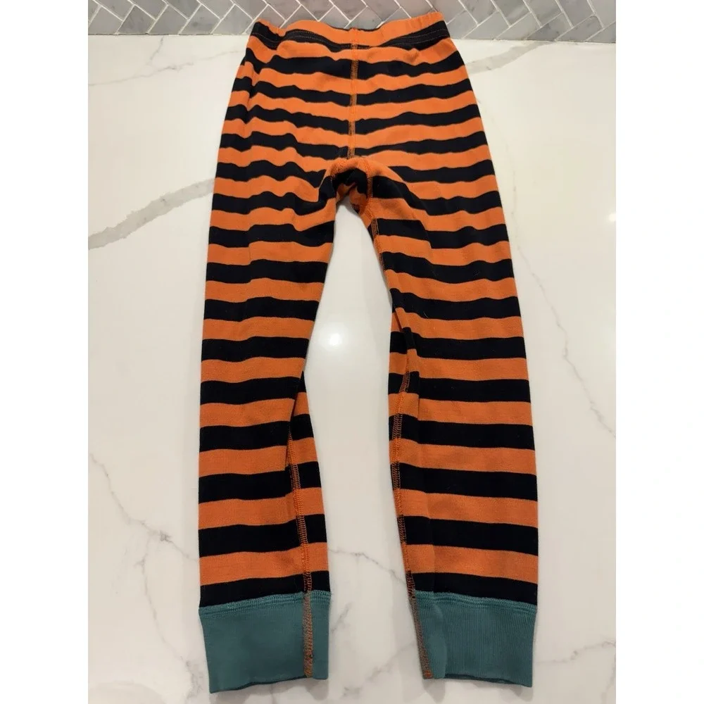 Hanna Andersson PJ Pants Size 110cm/ 5 Orange Striped Halloween Spooky Organic
